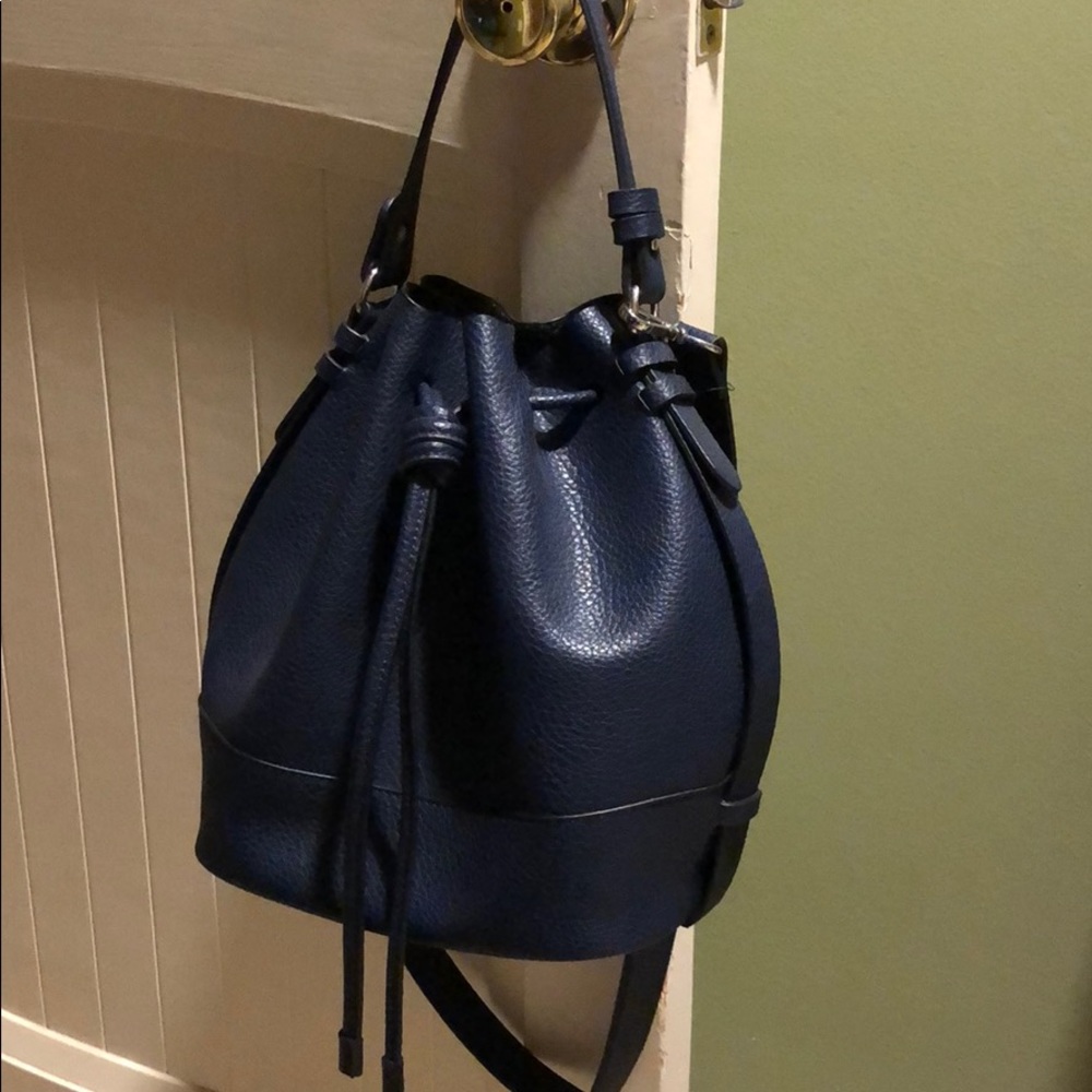 Zara Navy Bucket Bag